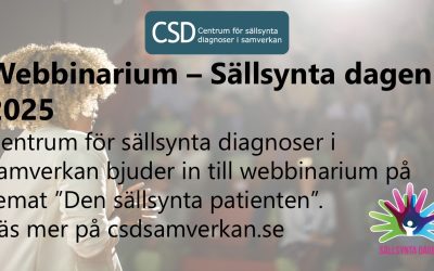 Välkommen på kostnadsfritt webbinarium med fokus sällsynta hälsotillstånd!