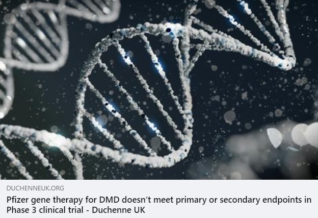 Pfizer gene therapy for DMD doesn’t meet primary or secondary endpoints in Phase 3 clinical trial